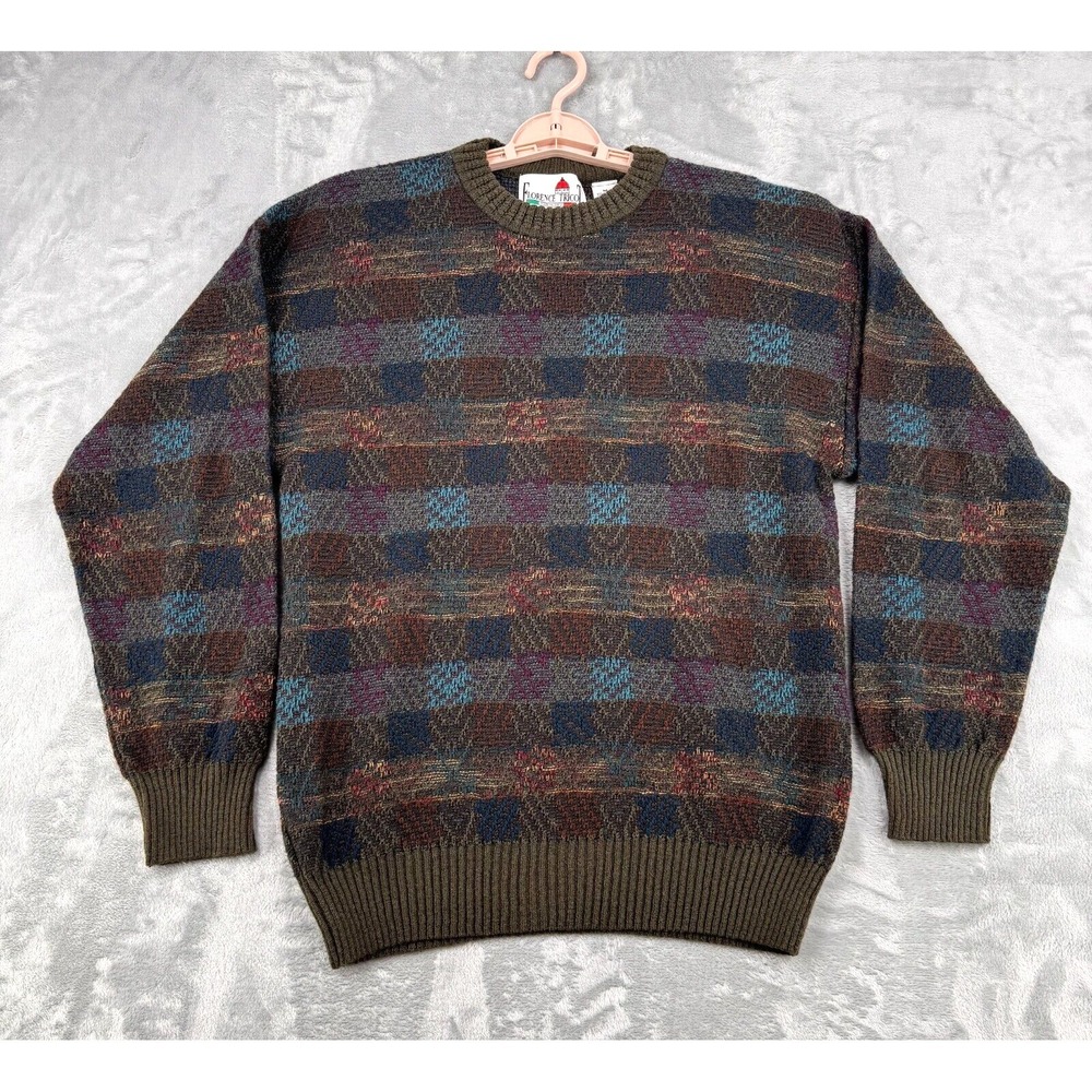 Florence Tricot Wool‎ Blend Sweater Men's M Multicolor Made in Italy Vintage